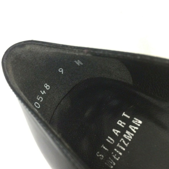 Stuart Weitzman Pump Black Perforated Leather Peep - Picture 4 of 8